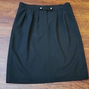 Fendi Black Chic Edgy Feminine Workcore Trendy Button Waist Pencil Skirt Size 44